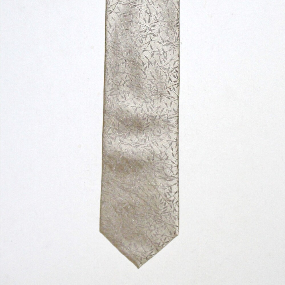 Calvin Klein Necktie gold floral silk vines leafs